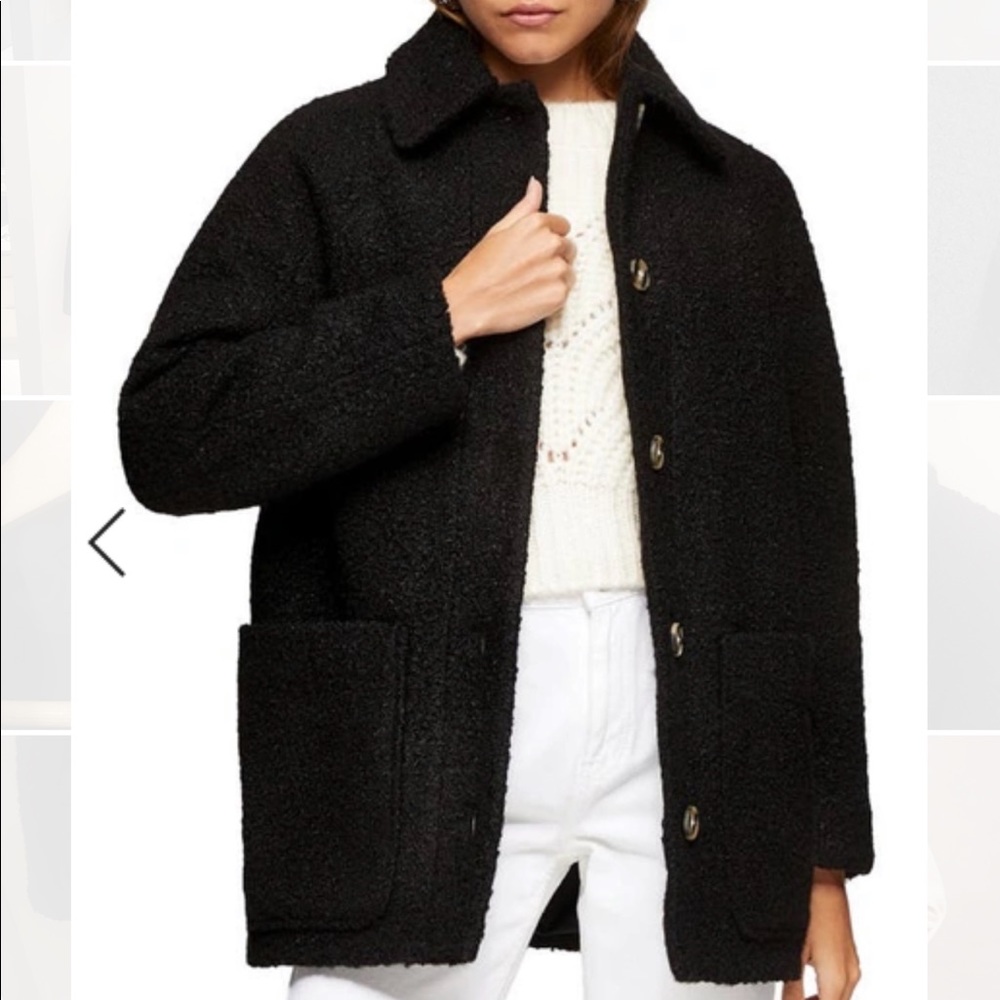 Oregon Boucle Coat | Topshop | Size US 6